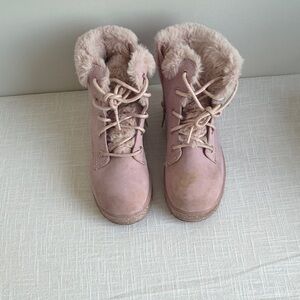 Skechers Light Pink Kids Boots with Plush Lining